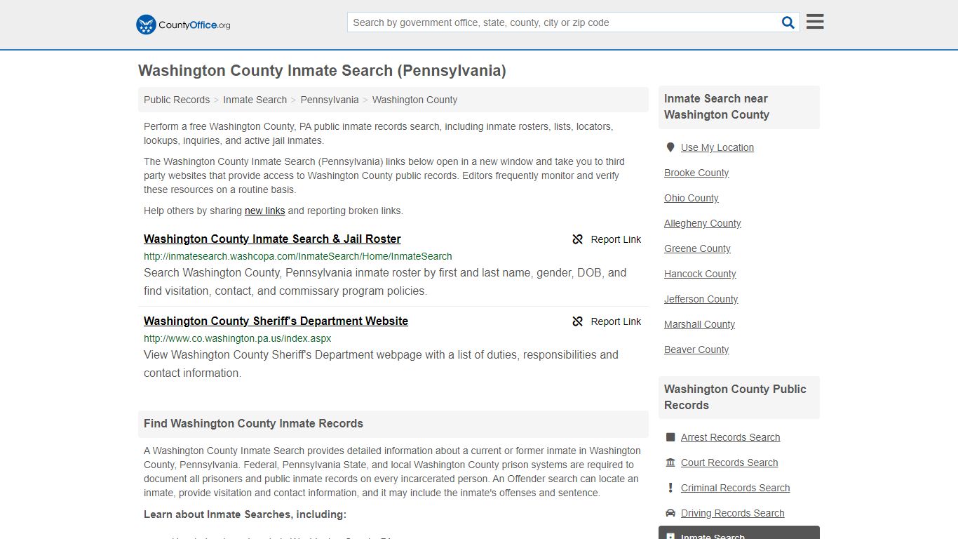 Inmate Search - Washington County, PA (Inmate Rosters ...